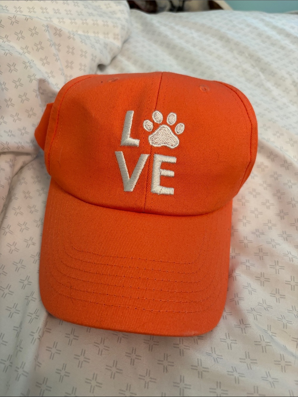 LOVE Paw Embroidered Orange Dog Cap - Brand Unspecified